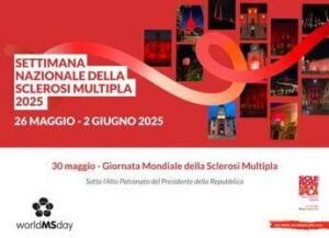 Giornata mondiale sclerosi multipla numero 25, l’Italia si tinge di rosso