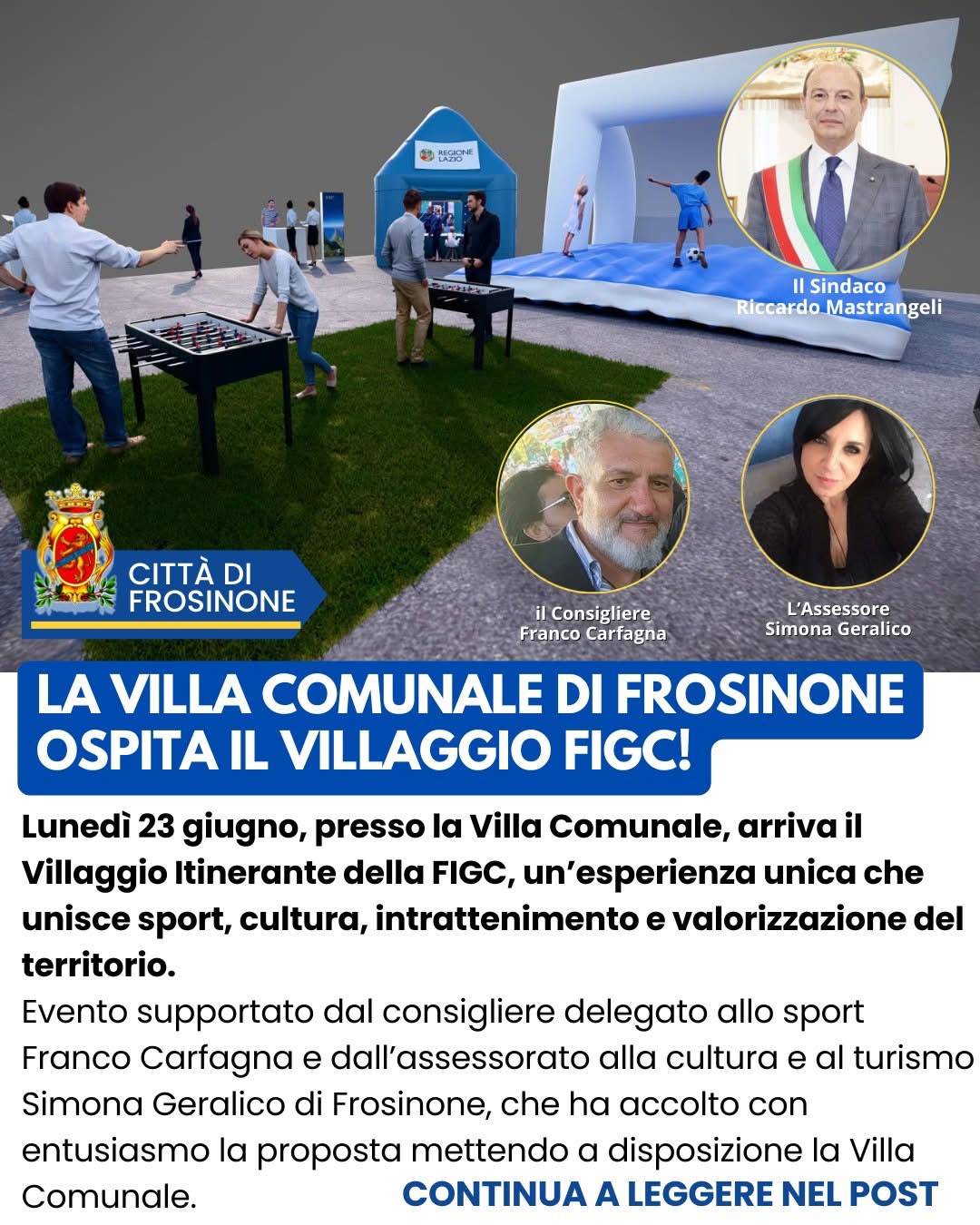 Frosinone – Da oggi la Villa Comunale ospita il Villaggio FIGC