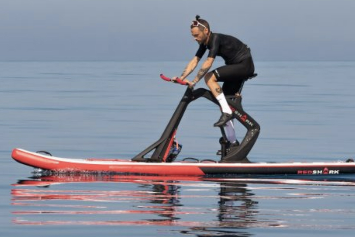 Cristian Nardecchia, l’uomo del mare: dalla Corsica a Civitavecchia in waterbike