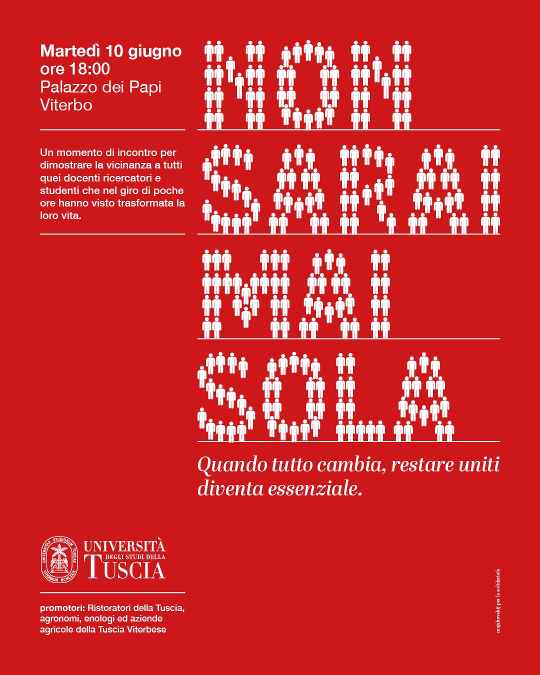 “Non sarai mai sola”: a Palazzo dei Papi l’evento di sostegno all’Unitus lanciato dal Comitato Ristoratori