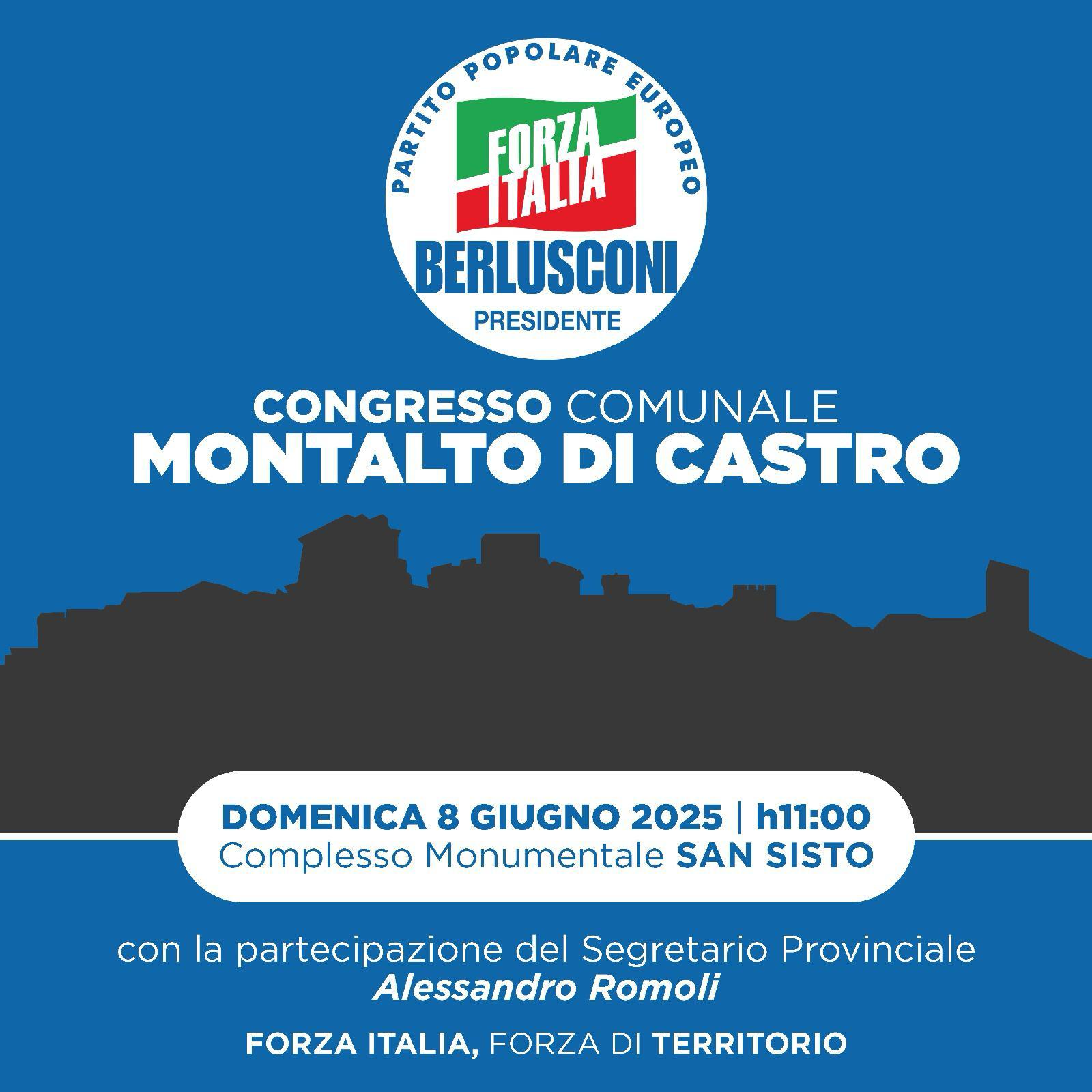 Montalto di Castro – Domani il congresso comunale di Forza Italia: “Momento aperto a tutti”