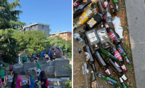 Murialdo, Fontana a Sfera ripulita da Viterbo Clean Up e giovani della parrocchia: “Seminiamo qualcosa per un futuro migliore”