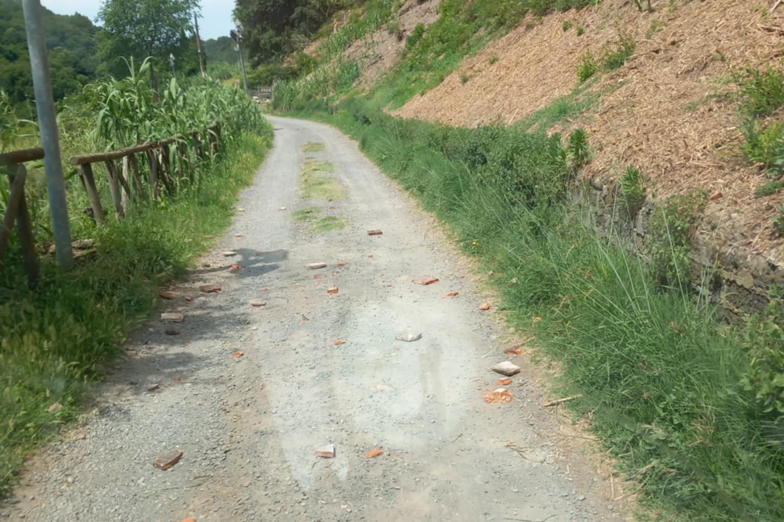 Pitigliano – Staccano sassi dal muro di piazza Denci e li lanciano nella strada della Selciata (FOTO)