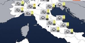 Perturbazione scivola verso Sud con temporali e calo termico