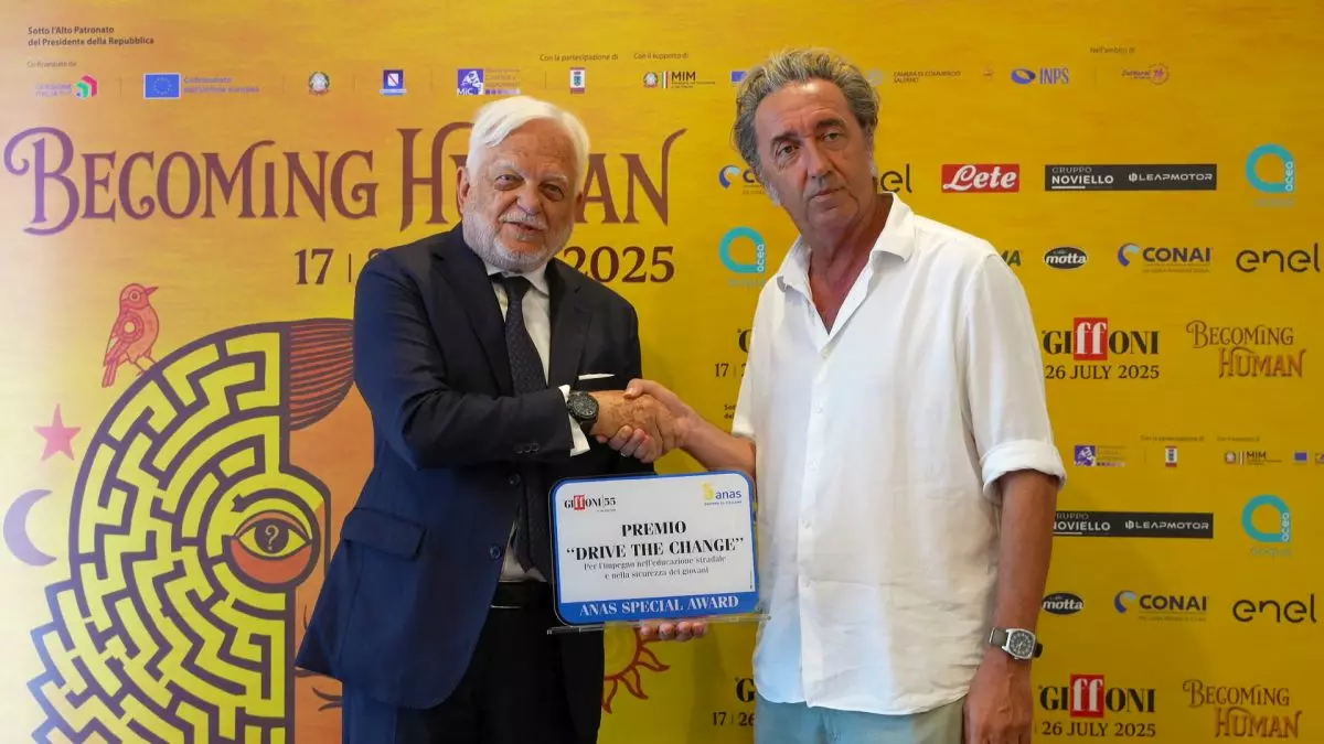 Giffoni Film Fest, Sorrentino consegna ad Anas premio “Drive the Change”