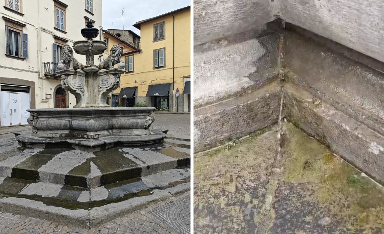 Viterbo – Fontana di Piazza delle Erbe pronta a cedere: “Perdite d’acqua sempre più grandi e copiose” (VIDEO)
