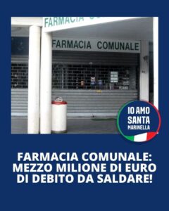 Santa Marinella, Marino attacca Tidei: “Mezzo milione di euro di debito sulla farmacia comunale, a pagare sempre i cittadini”