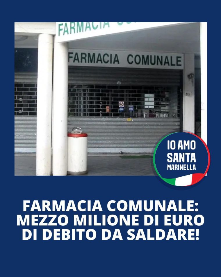 Santa Marinella, Marino attacca Tidei: “Mezzo milione di euro di debito sulla farmacia comunale, a pagare sempre i cittadini”