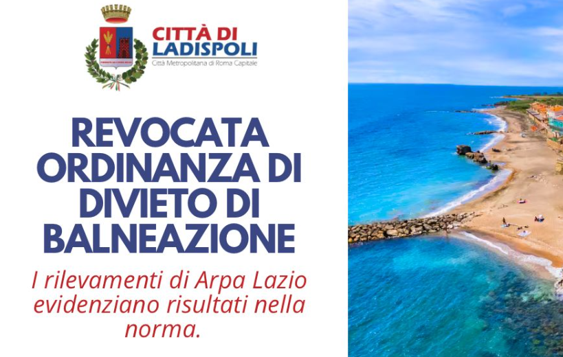 Ladispoli – Revocato il divieto di balneazione: acqua ampiamente nei limiti
