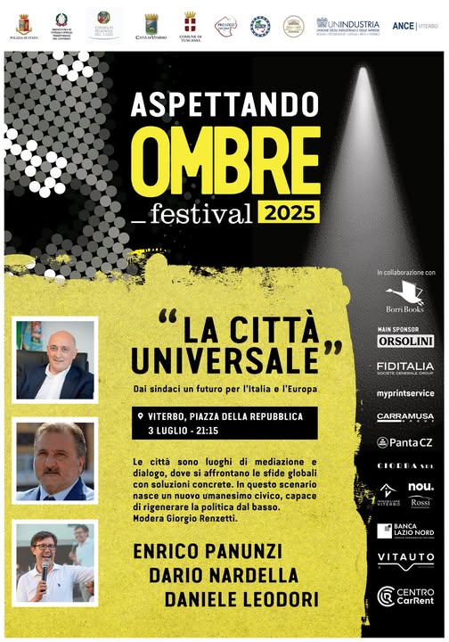 “Dai sindaci un futuro per l’Italia e l’Europa”, ad “Aspettando Ombre” un incontro sul ruolo dei primi cittadini