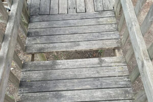 Tarquinia – Area giochi al Top 16, sul ponte manca una tavola: i bambini rischiano di cadere nel vuoto