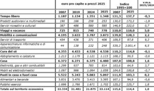 Consumi, negli ultimi 30 anni sprint per tecnologia e tempo libero