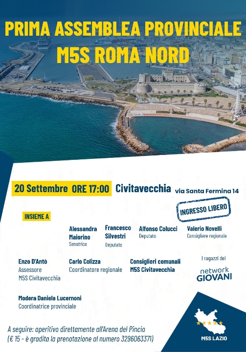A Civitavecchia la Prima Assemblea Provinciale M5S Roma Nord