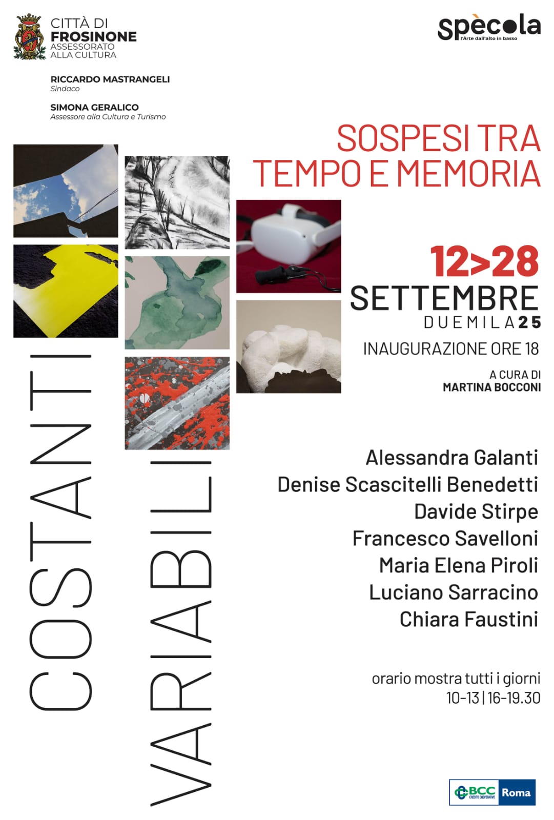 Frosinone, alla Villa la mostra “Costanti variabili”