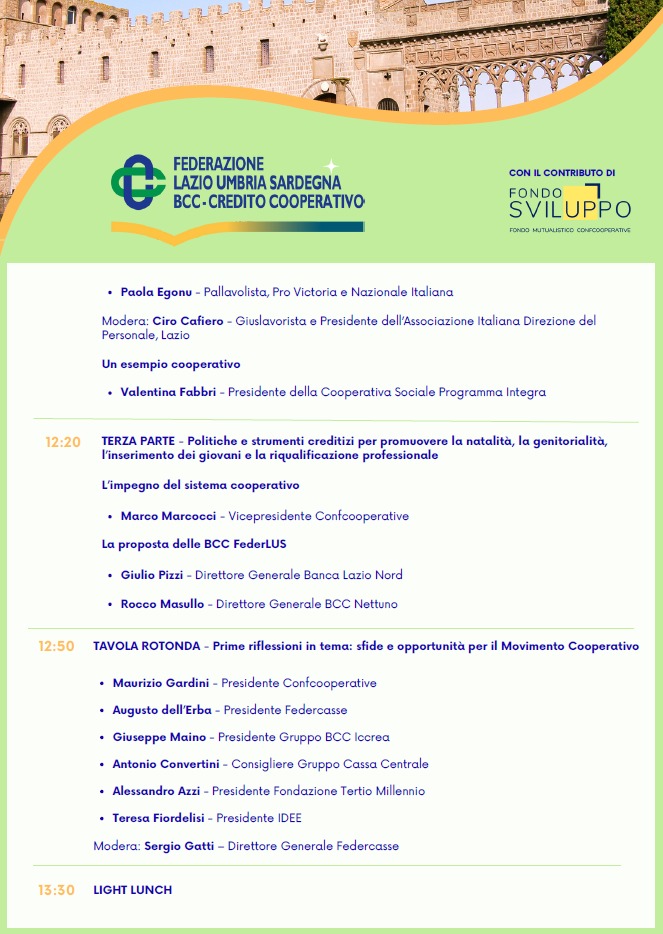 A Viterbo focus sul problema sociale e demografico in un convegno organizzato dalla Federazione delle BCC Lazio Umbria Sardegna