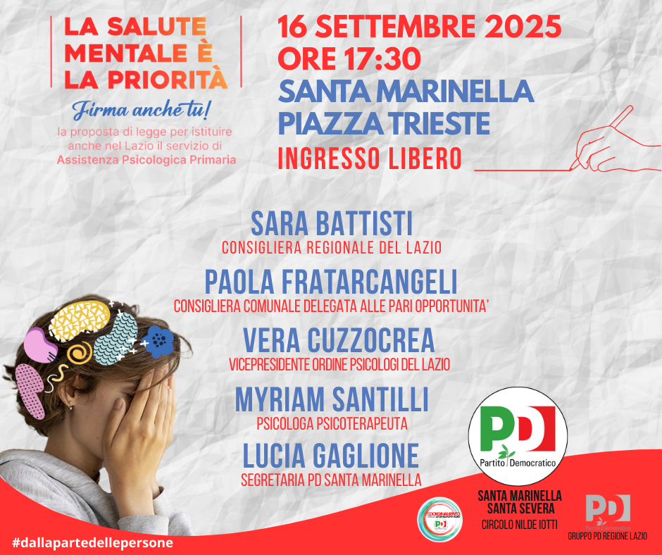 Psicologo delle Cure Primarie nel Lazio: incontro e raccolta firme a Santa Marinella