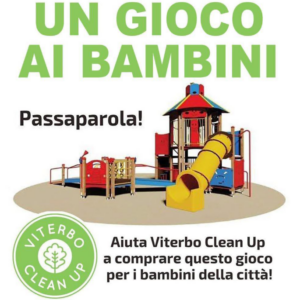 Viterbo – “Un gioco per i bambini della città”: la raccolta fondi di Viterbo Clean Up arriva a 10 mila euro