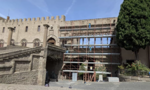 Viterbo – Loggia di Palazzo dei Papi, allestito il cantiere per il recupero del bene storico