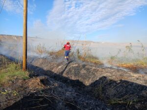 Tarquinia – Incendio di sterpaglie a Montericcio, intervento tempestivo dei volontari AEOPC (FOTO)