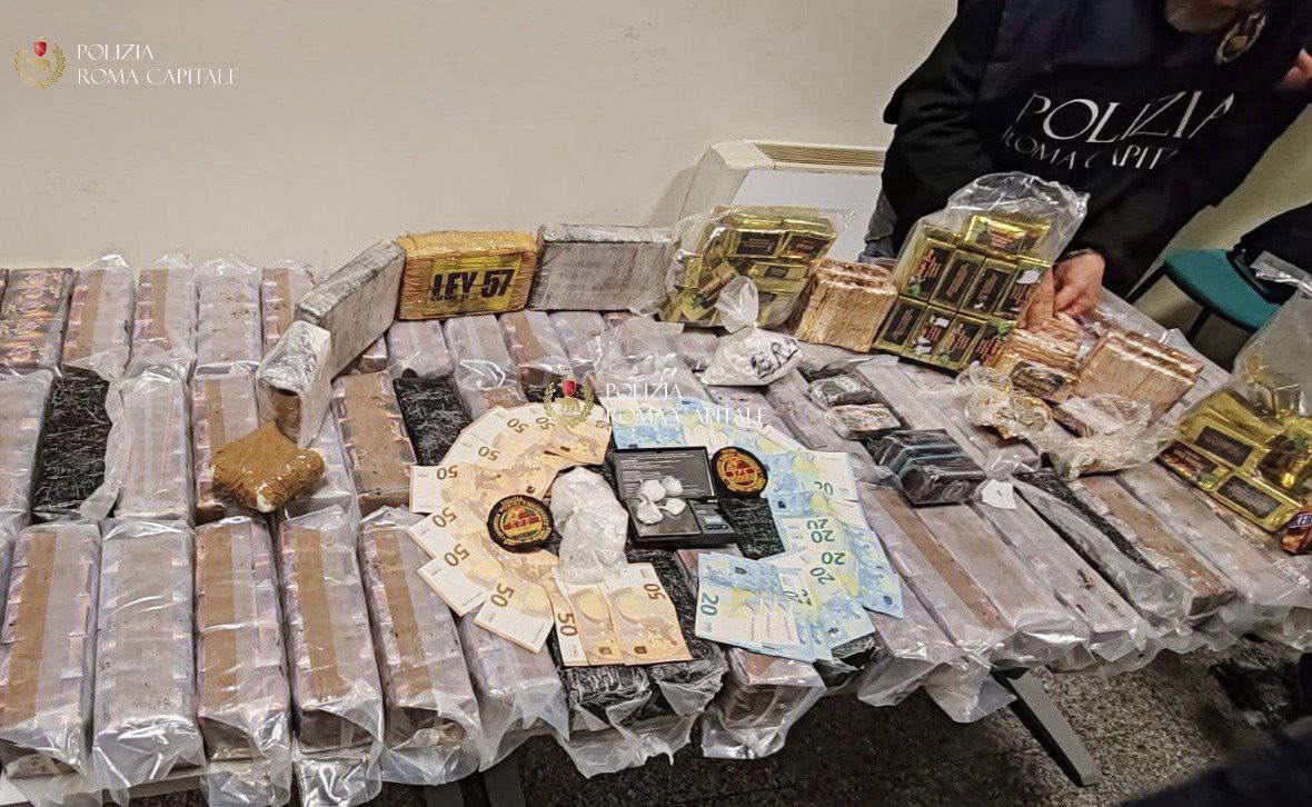 Roma: sequestrati 2 quintale di droga, arrestato 49enne