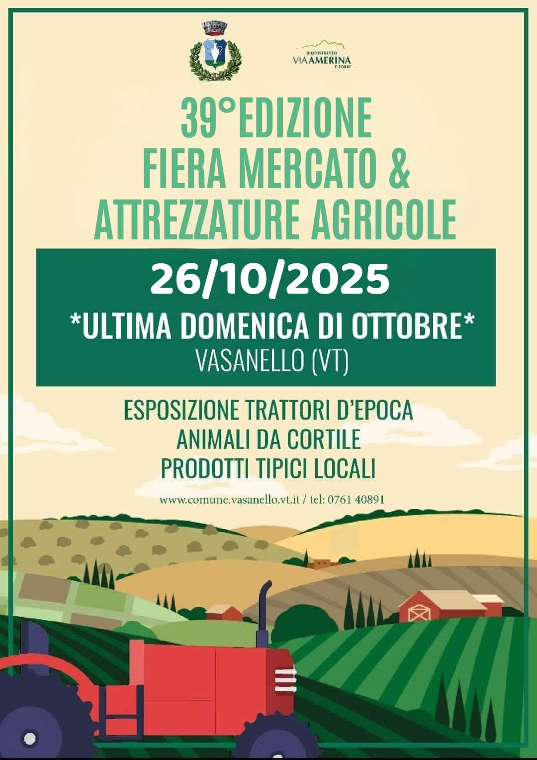 A Vasanello la trentanovesima edizione della Fiera del Mercato e delle attrezzature agricole