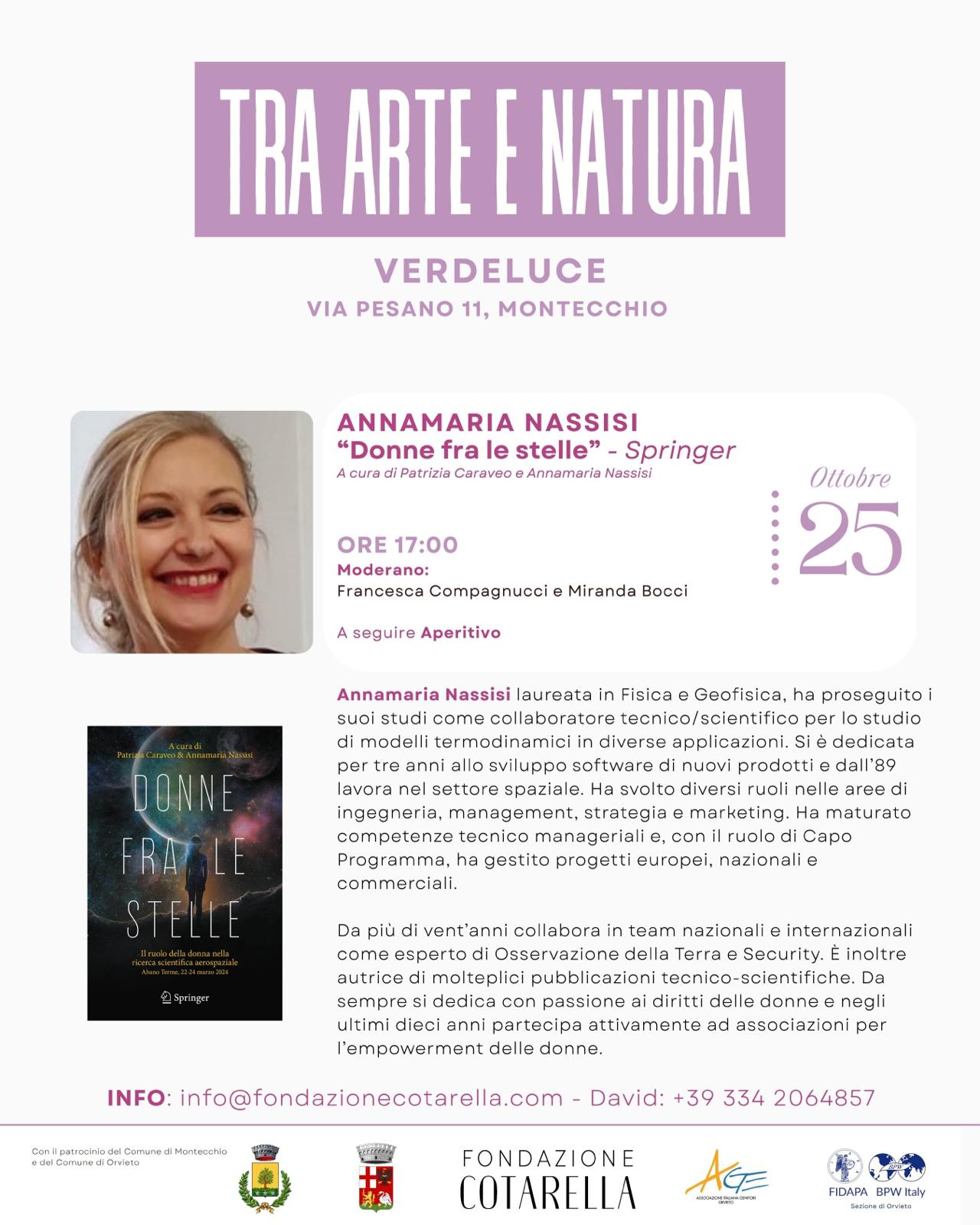 La fisica Annamaria Nassisi protagonista dell’ultimo incontro del progetto “Tra arte e natura”