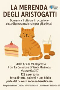 Giornata Nazionale degli Animali: a Santa Marinella una merenda di beneficenza ENPA per gli Aristogatti
