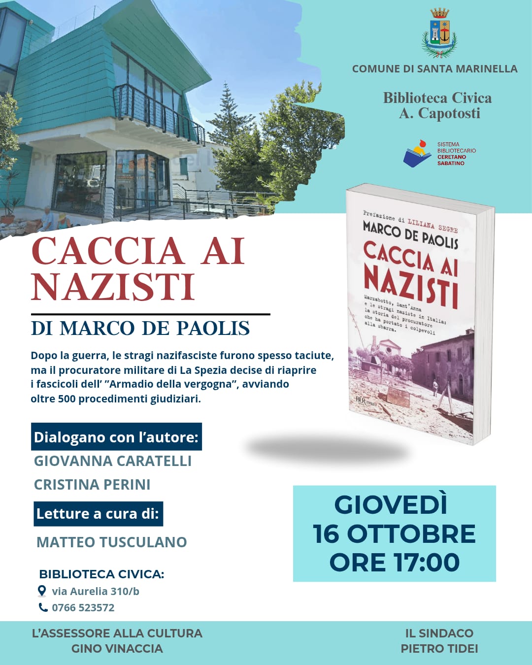Santa Marinella – Giovedì la presentazione di Caccia ai Nazisti, l’ultima opera del procuratore De Paolis