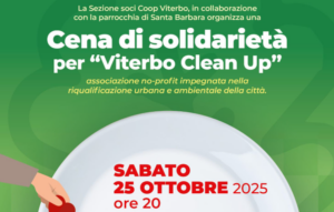 Viterbo Clean Up, conto alla rovescia per la cena solidale del 25 ottobre