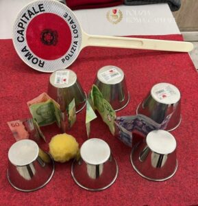 Roma – 40 persone fermate per il gioco delle “tre campanelle”