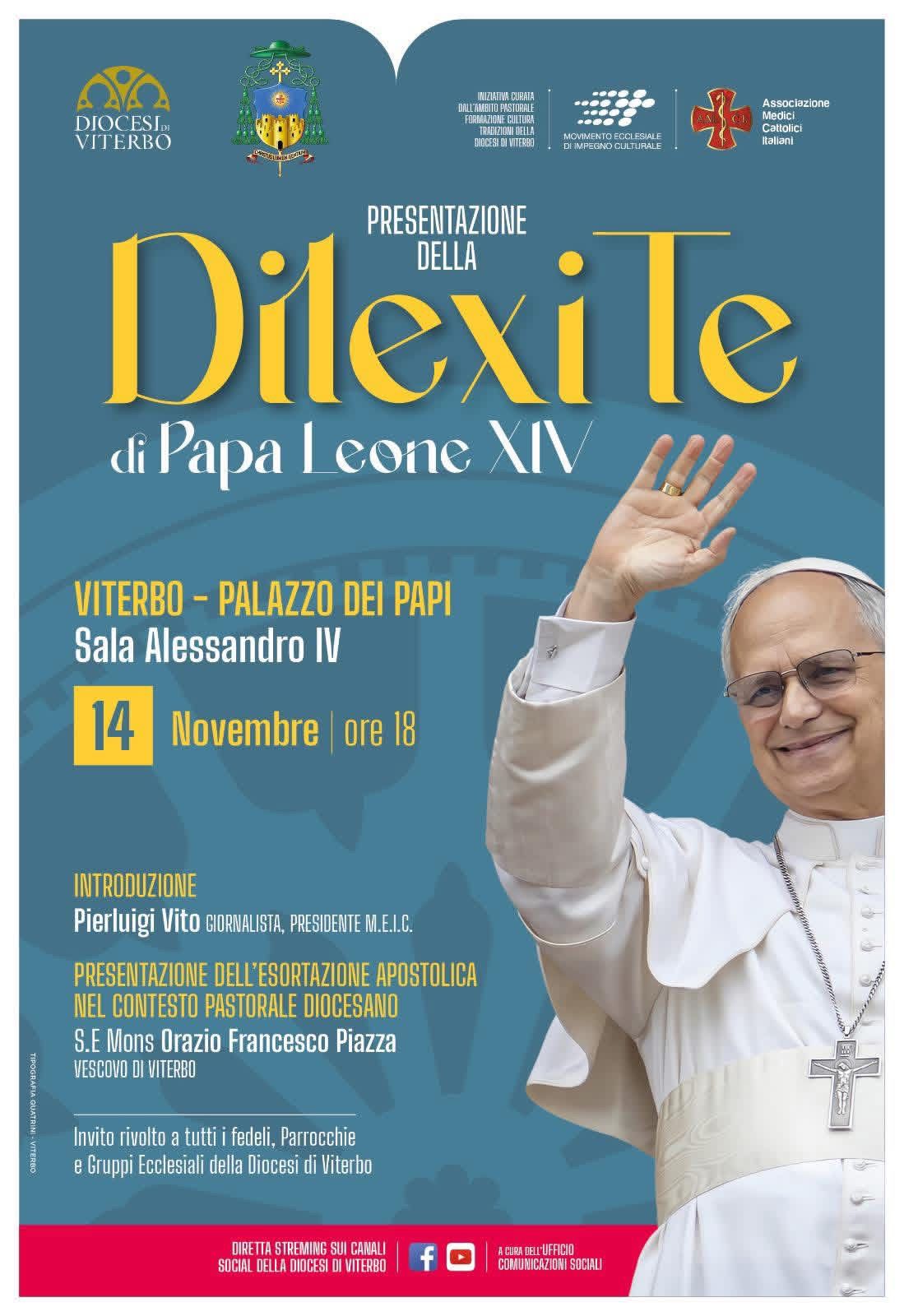 Viterbo – Dilexi te, prima esortazione apostolica di papa Leone XIV, sarà presentata alla Diocesi di Viterbo