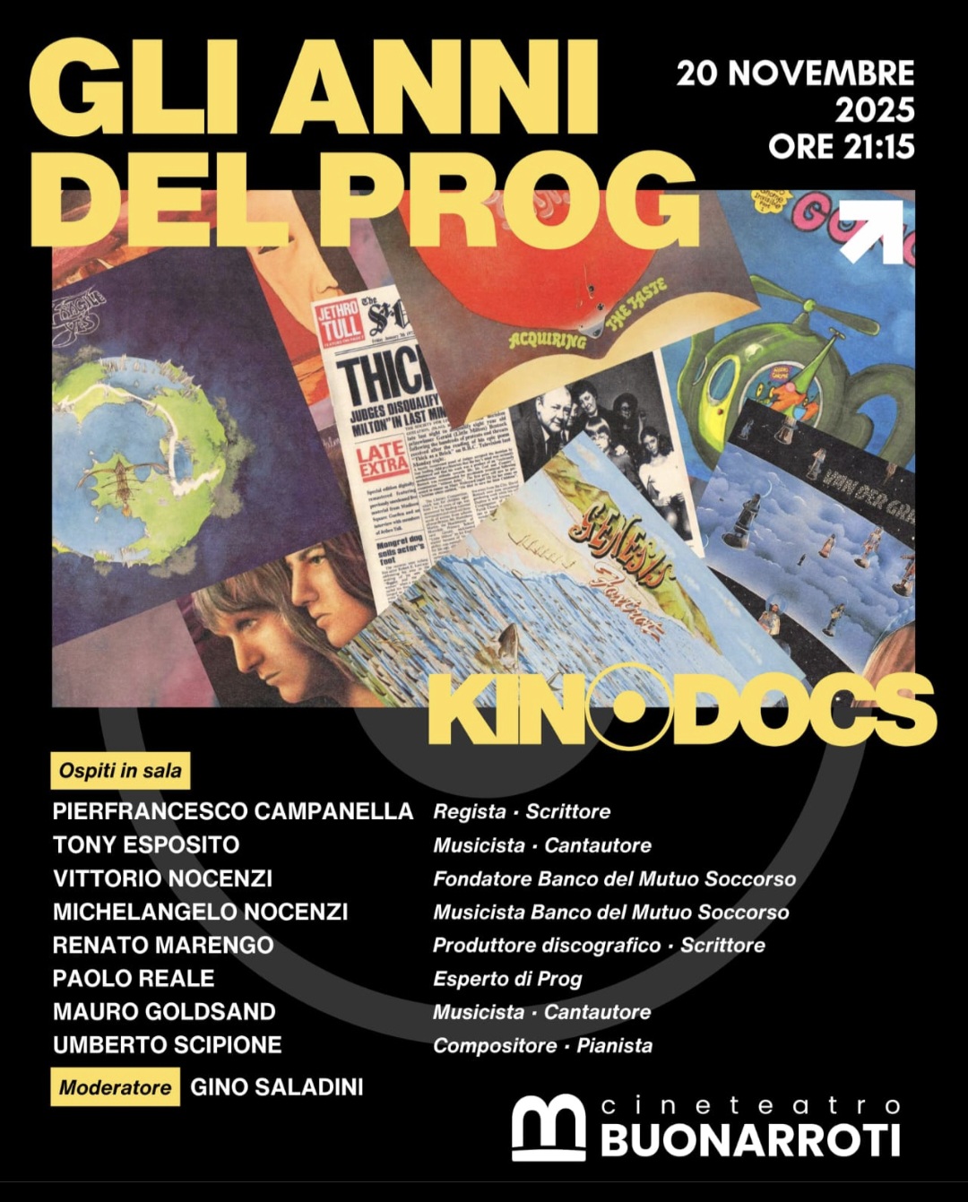 Civitavecchia – Ecco “Gli anni del Prog”, spettacolo progressive e grandi artisti in arrivo al Buonarroti