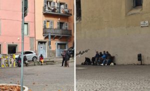 Viterbo – Sacrario, via la “panchina della vergogna” dopo le risse: tutti già sui muretti