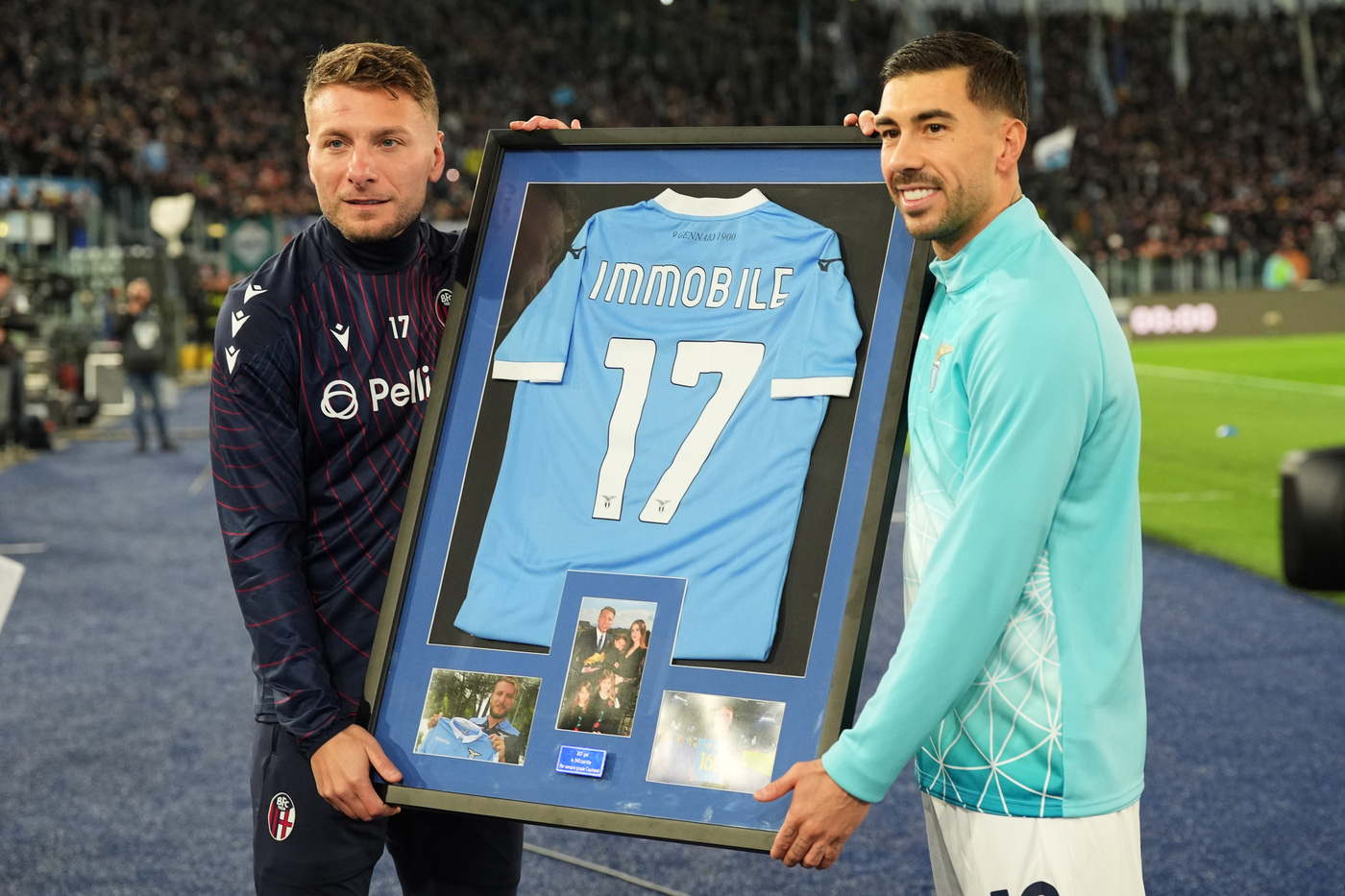 Lazio-Bologna, emozione all’Olimpico: festa Immobile, omaggio Sinisa. In campo 1-1