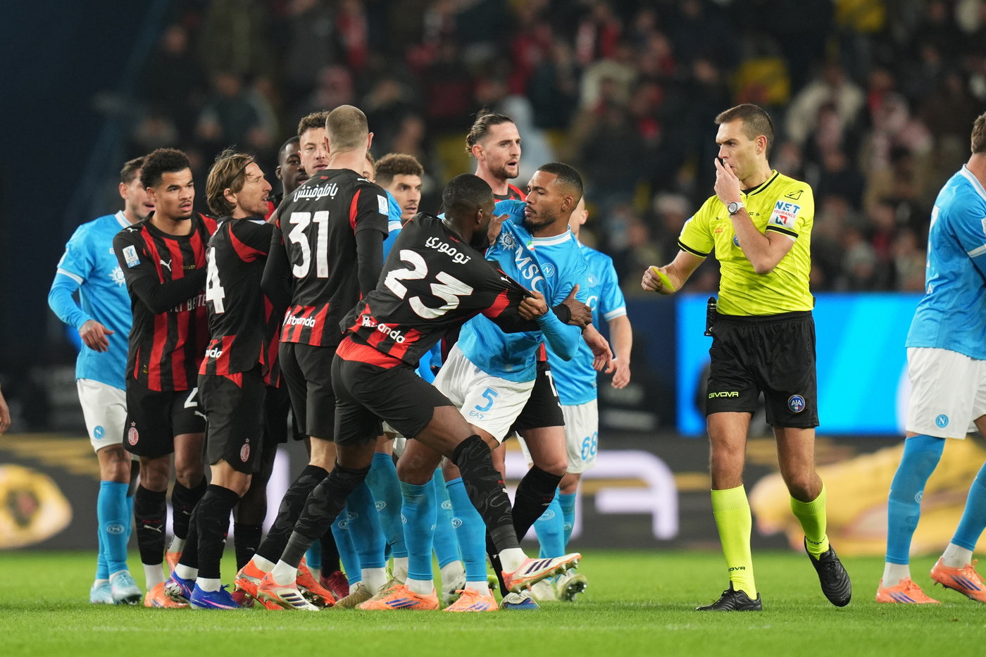 Supercoppa Italiana, stavolta Conte: Neres più Hojlund, Napoli prima finalista