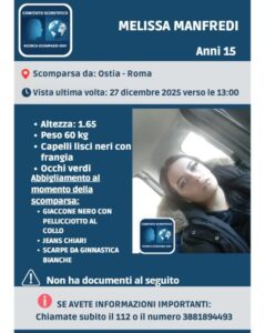 La quindicenne Melissa Manfredi scompare da Ostia: ore di angoscia per i genitori