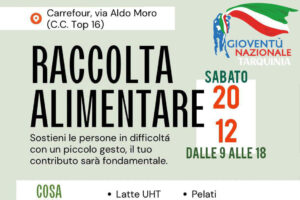 Gioventù Nazionale Tarquinia lancia una raccolta alimentare per le famiglie in difficoltà