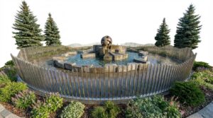 Viterbo – Fontana Sfera, svelato il progetto per la recinzione. Aronne: “Sconfitta, ma unico rimedio contro vandali” (FOTO)