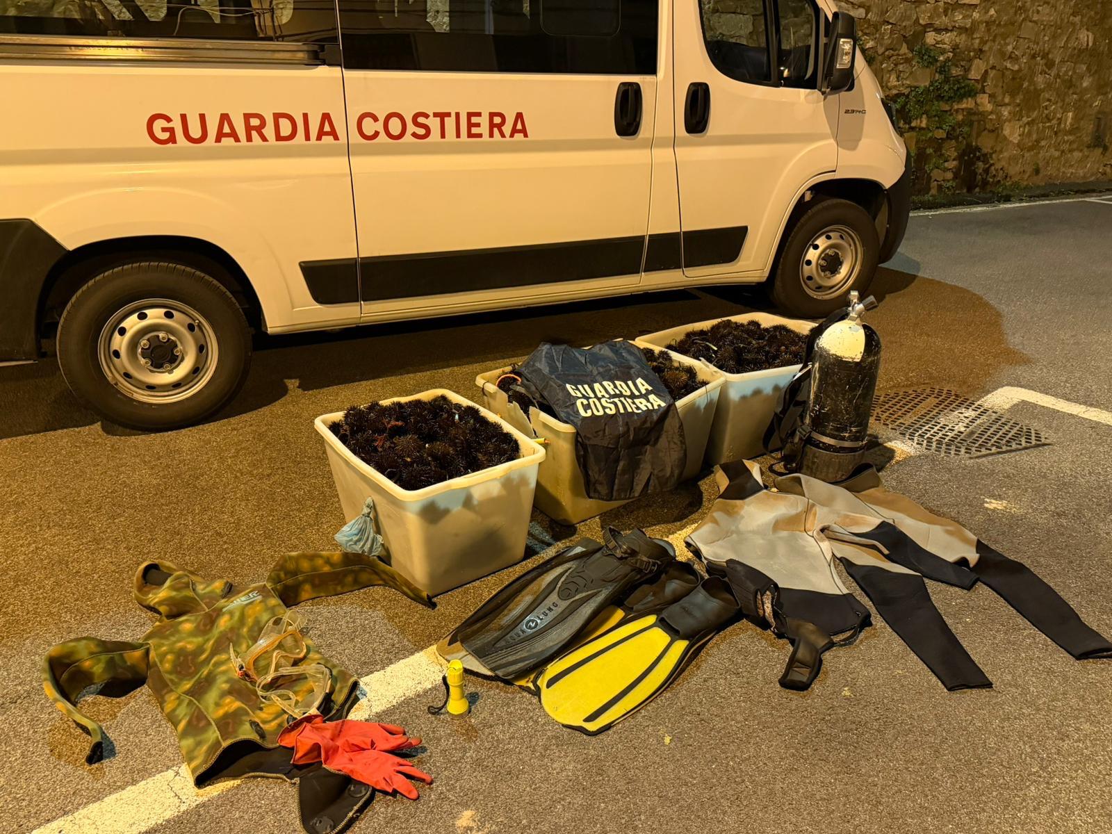Santa Marinella – Blitz della Guardia Costiera contro la pesca illegale: sequestrati e rimessi in mare oltre 5mila ricci