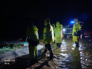 Maltempo sul litorale: serie di allagamenti a Tarquinia, nottata di lavoro per l’AEOPC (FOTO)