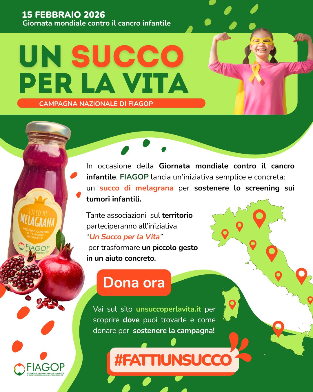 “Un succo per la vita”, il melograno della Tuscia contro i tumori infantili