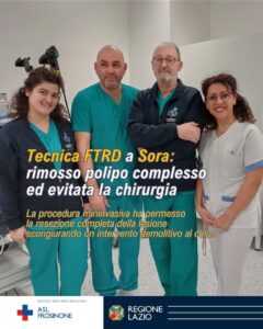 Sanità: Asl Frosinone, a Sora asportato polipo colon con tecnica mininvasiva