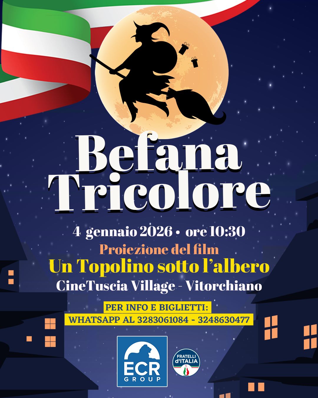 Al CineTuscia Village di Vitorchiano torna la Befana Tricolore