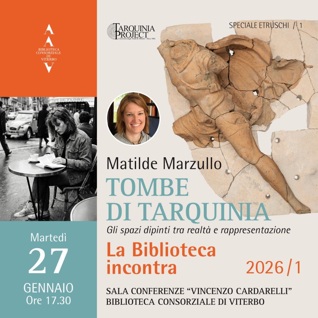 Viterbo, a “La Biblioteca incontra” focus sulle Tombe di Tarquinia con Matilde Marzullo