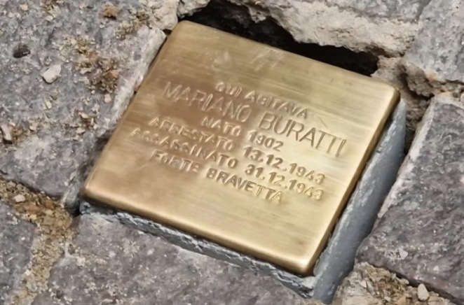 Viterbo – Giornata della Memoria, posizionata una pietra d’inciampo per il partigiano Mariano Buratti