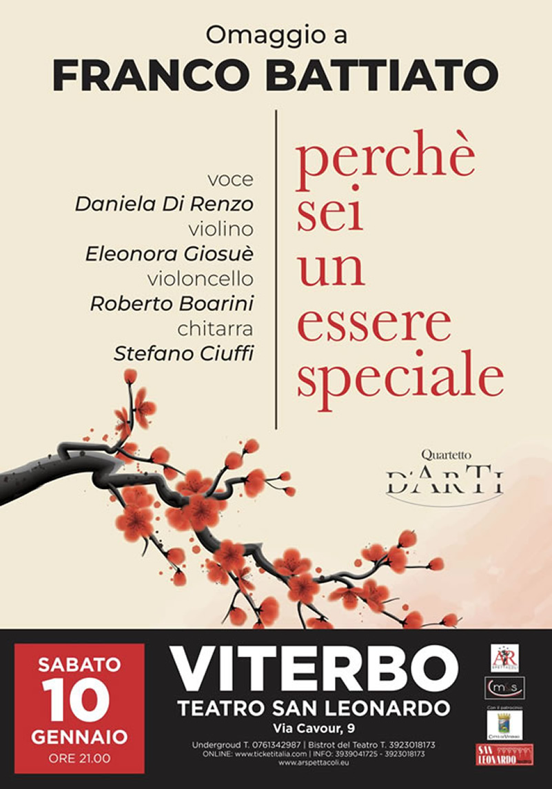 “Perchè sei un essere speciale”, omaggio a Battiato al San Leonardo di Viterbo