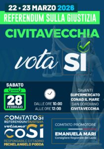 Civitavecchia – Il comitato VotaSì incontra i cittadini: presente il consigliere regionale Emanuela Mari