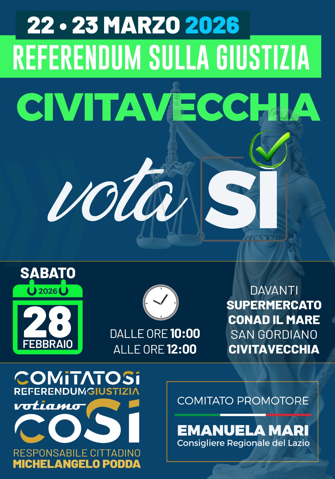 Civitavecchia – Il comitato VotaSì incontra i cittadini: presente il consigliere regionale Emanuela Mari