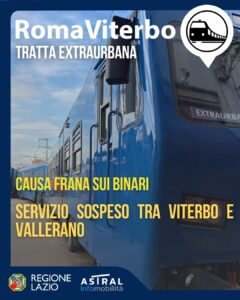 Roma Nord, servizio interrotto tra Viterbo e Vallerano per frana