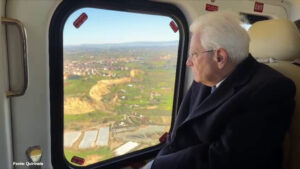 Mattarella a Niscemi sorvola area interessata dalla frana